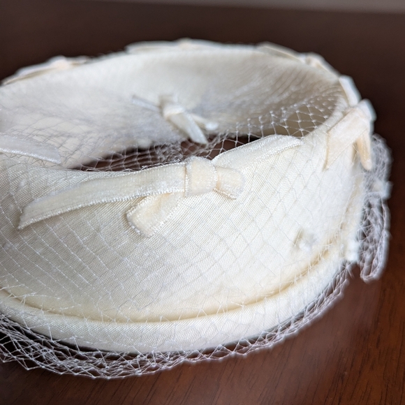 VINTAGE RING HAT 1950's 1960's fishnet bows - Picture 7 of 7